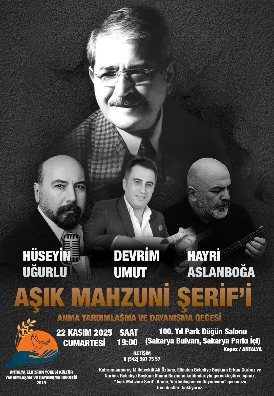 AŞIK MAHZUNİ ŞERİF MEMORIAL, ASSISTANCE AND SOLIDARITY NIGHT